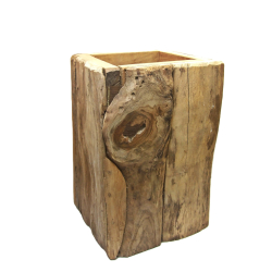 Donica Wazon Osłonka z drewna tekowego Pieniek 50cm